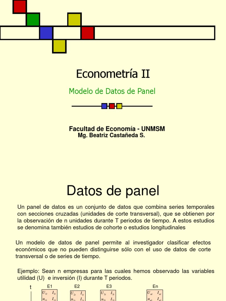 Datos de Panel | PDF | Modelo de efectos fijos | Teoría de la estimación