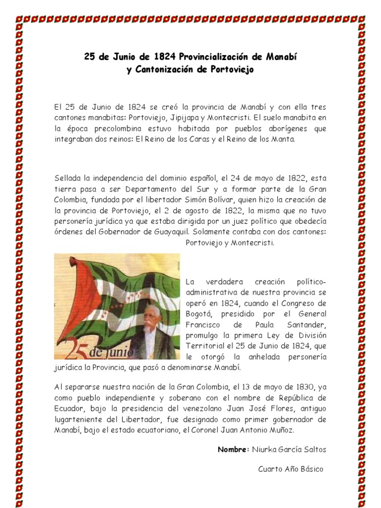 Provincialización de Manabí: 25 de junio 1824 | PDF