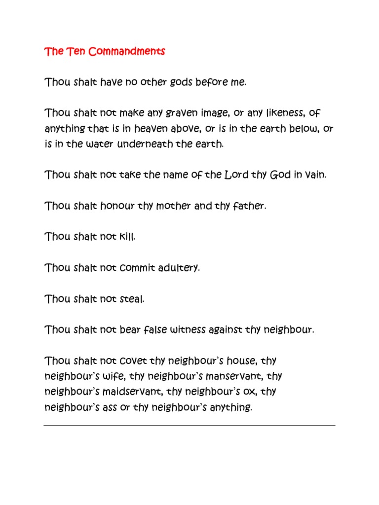 The Ten Commandments | Download Free PDF | Ten Commandments | Ancient ...