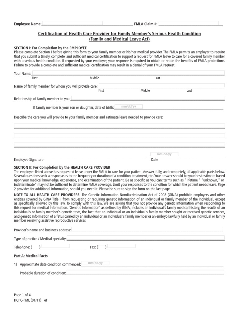 FMLA Blank Form Family And Medical Leave Act Of 1993 Patient FMLA Blank Form Family And Medical Leave Act Of 1993 Patient