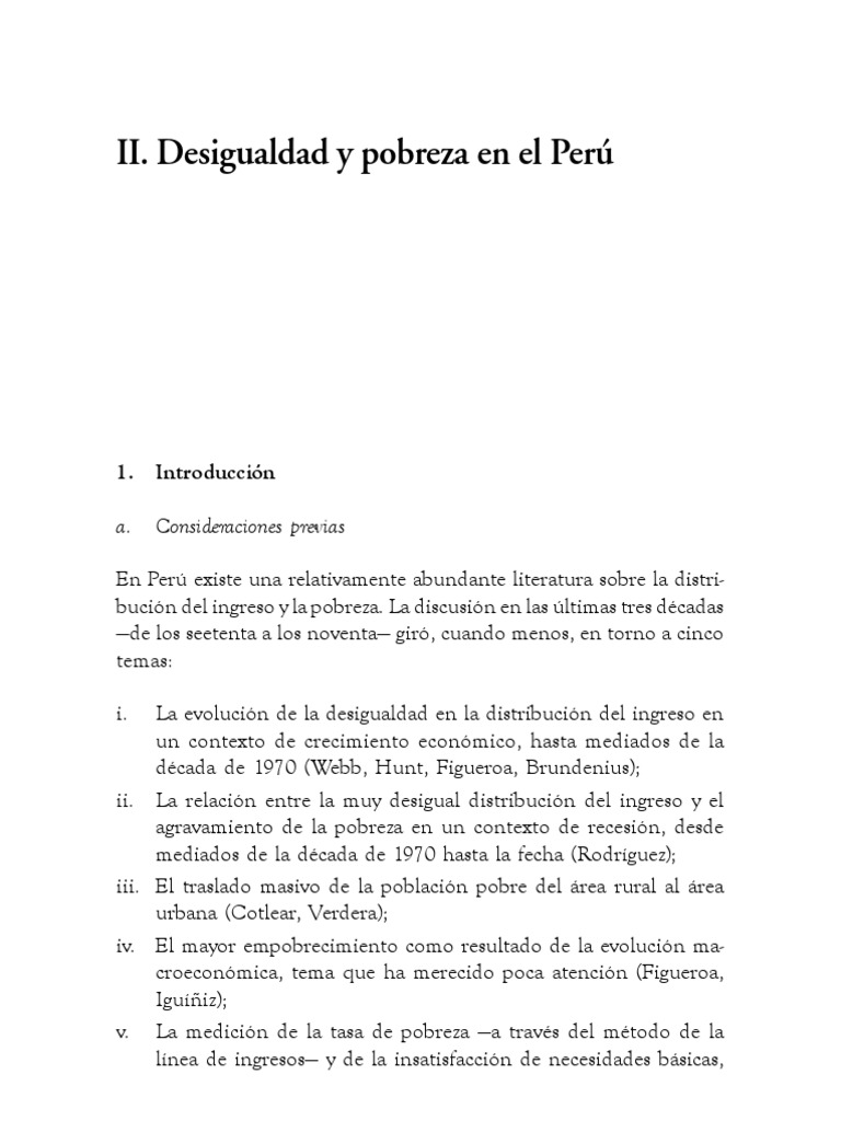 Pobreza y Desigualdad | PDF