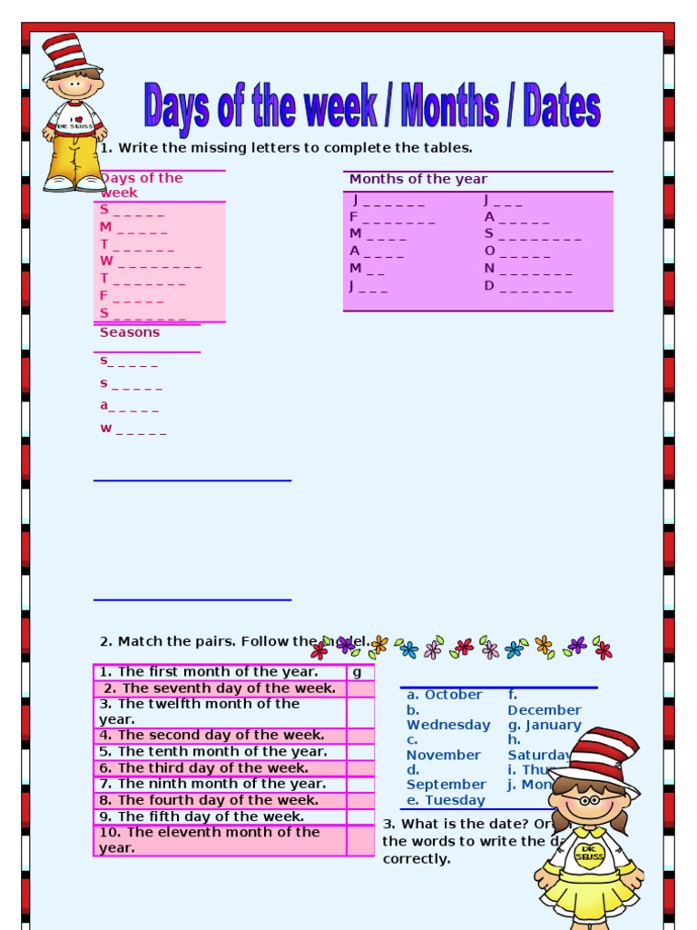 Days-Months and Date | PDF