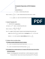 Arithmetic and Geometric Progressions APGP Summary