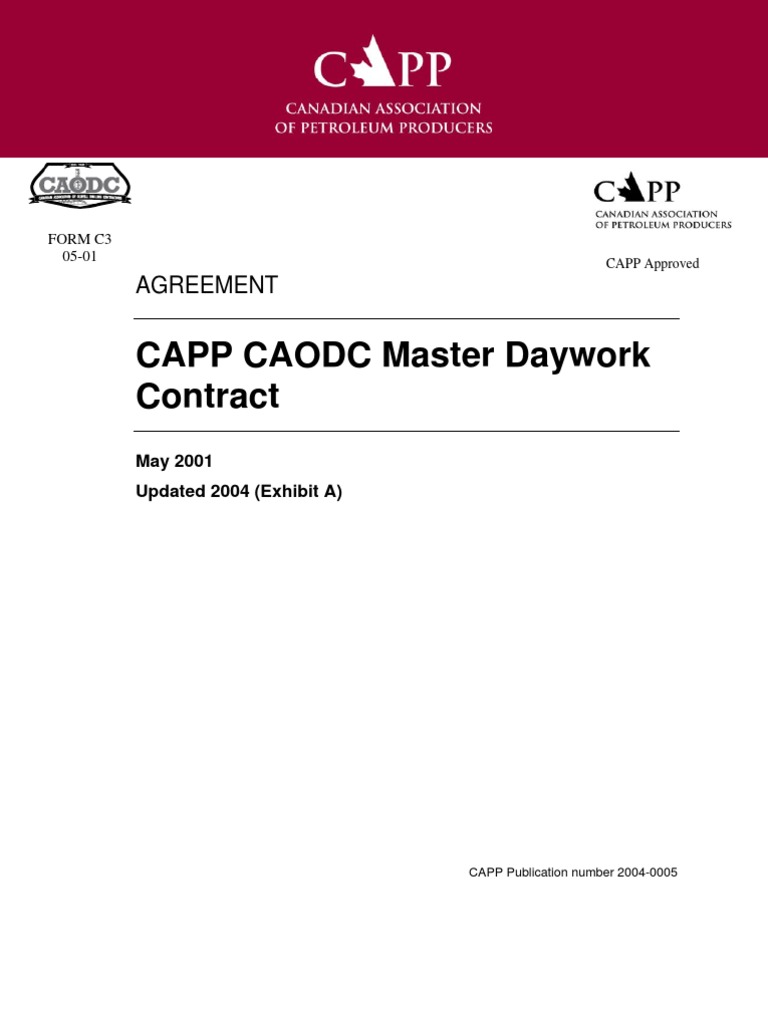 CAPP CAODC Master Daywork Contract | PDF | Fuel Production | Petroleum