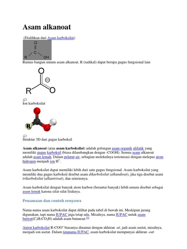 Asam Alkanoat