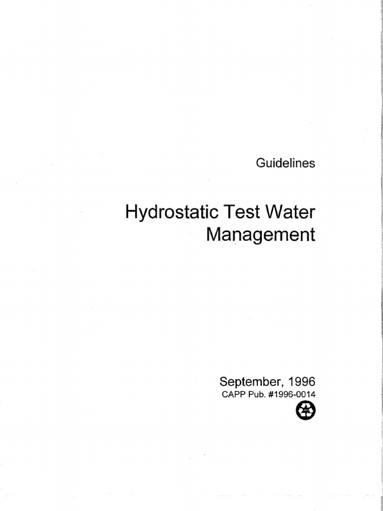Hydrostatic Test Water Management Guidelines | PDF