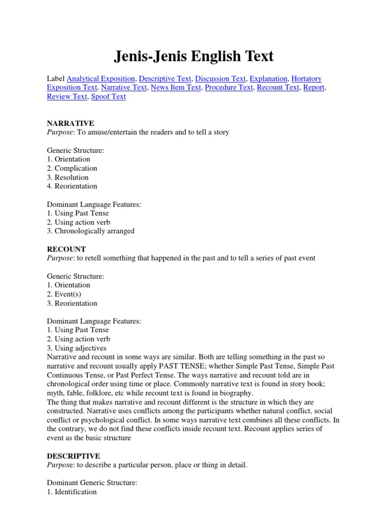 JenisJenis English Text PDF Verb Adverb