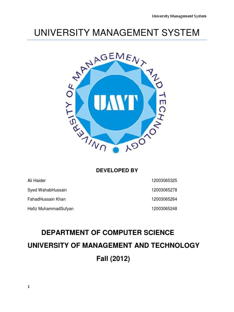 University Management System Overview | PDF | Microsoft Access ...