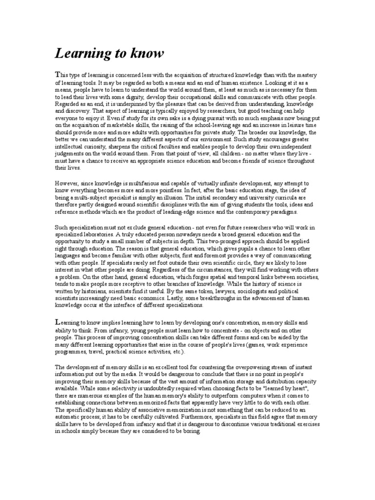 4 pillars of education questions and answers image