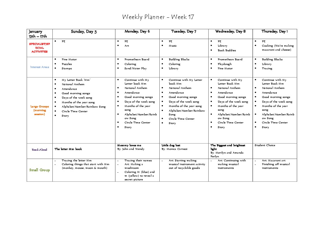 Weekly Planner Week 17 | PDF
