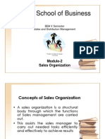 BBA V Semester Sales and Distribution Management Module-2 Sales Organization