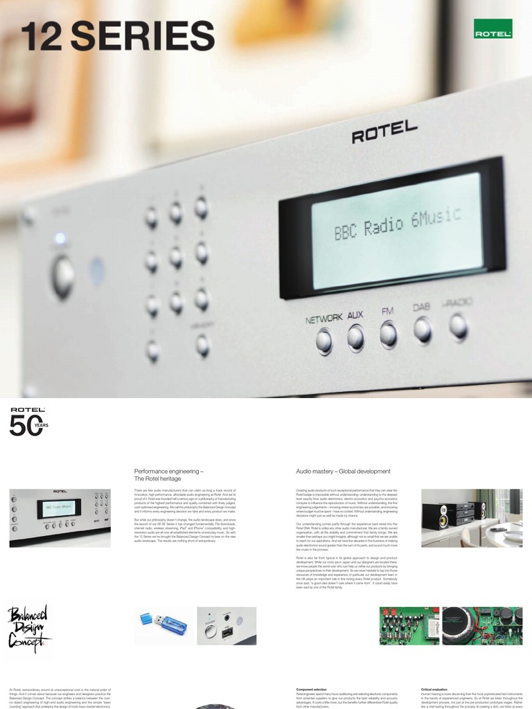 Rotel 12 Series Brochure | PDF | Distortion | Digital To Analog Converter