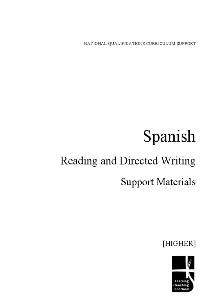Spanish Reading Material PDF Question Verb