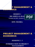 Project Management & Economics: Session 1 DR Assem Al-Hajj