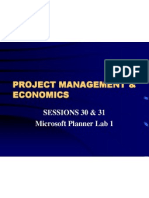 Project Management & Economics: Sessions 30 & 31 Microsoft Planner Lab 1