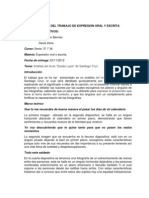 Informe Del Trabajo de Expresion Oral y Escrita