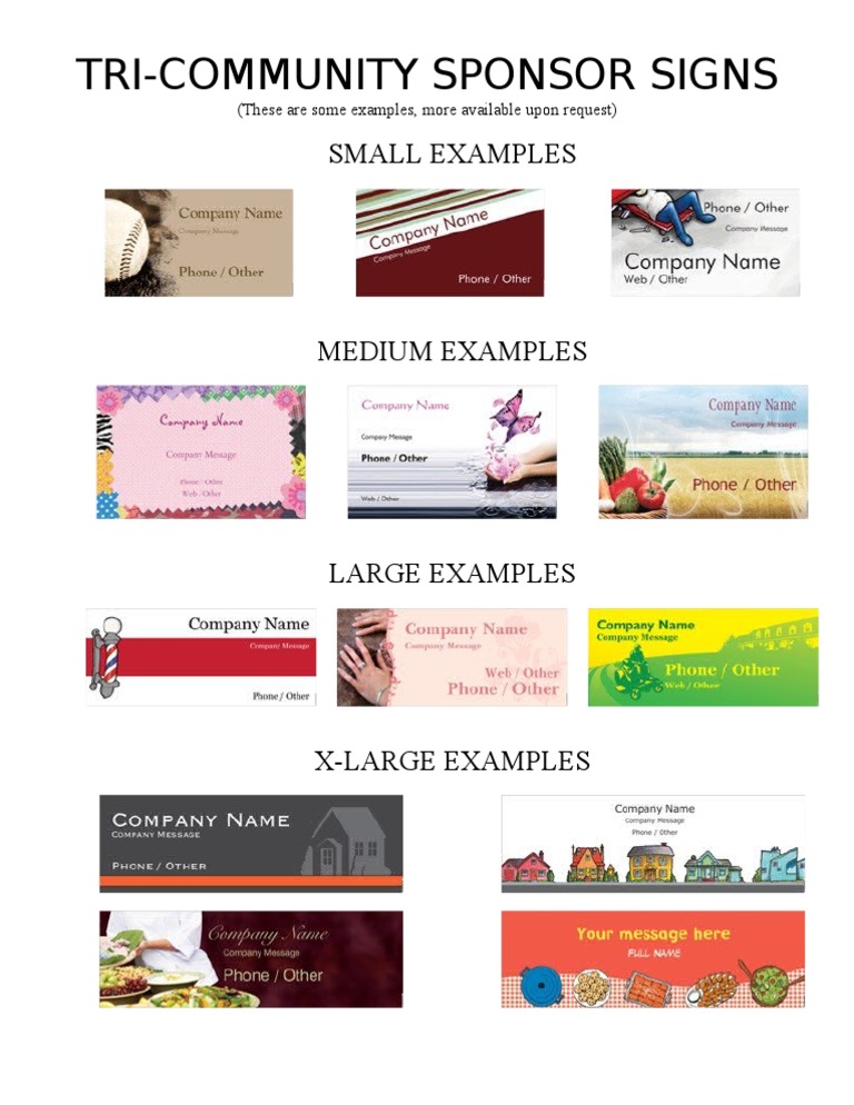 Sponsor Ship Signs Examples | PDF