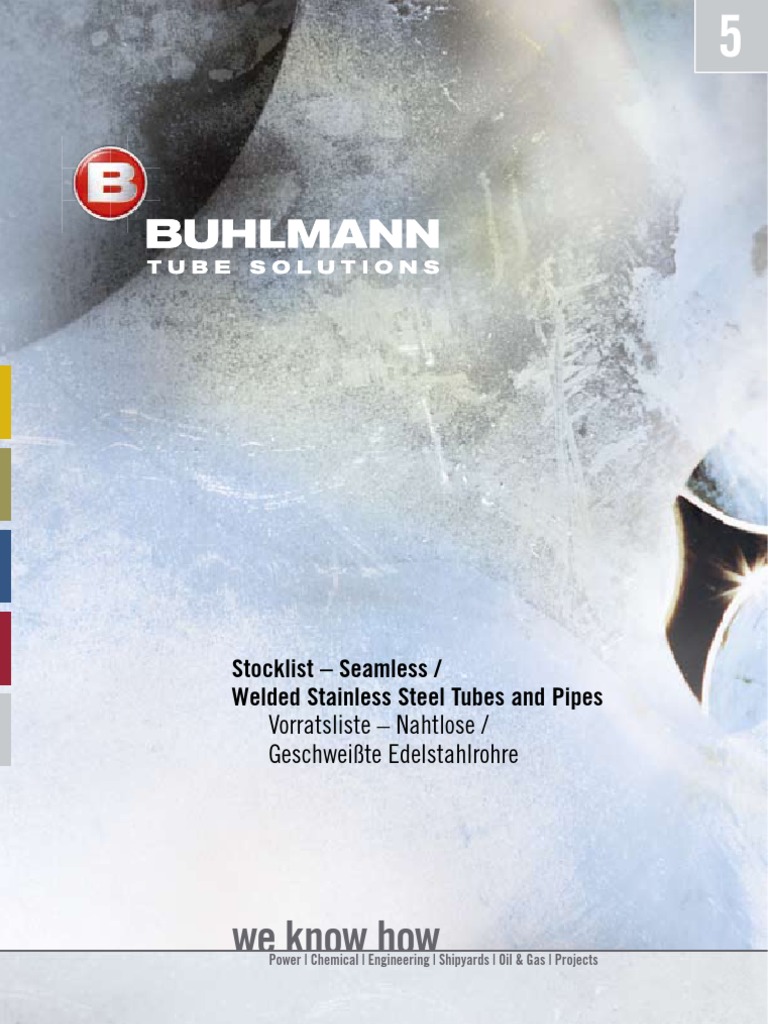 Buhlmann Stainless Steel Tube Stocklist | PDF | Pipe (Fluid Conveyance ...