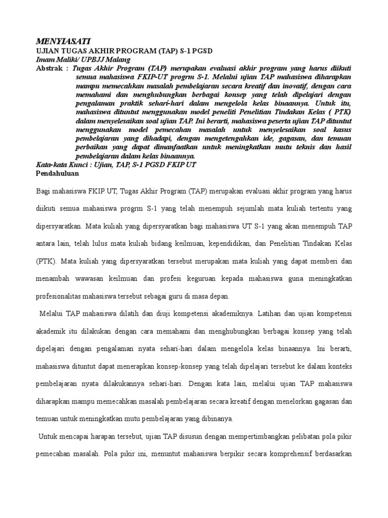 Tugas Akhir Program Guru Paud