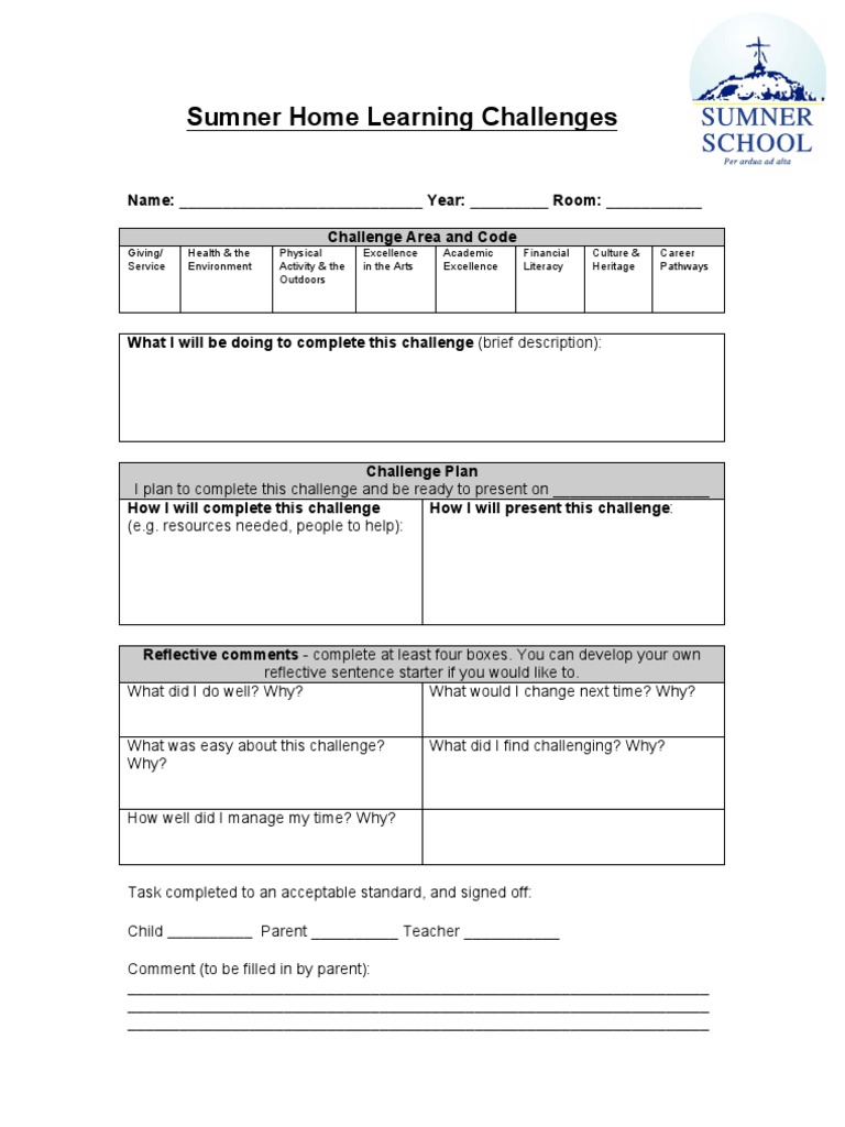 Challenge Plan Sheet | PDF