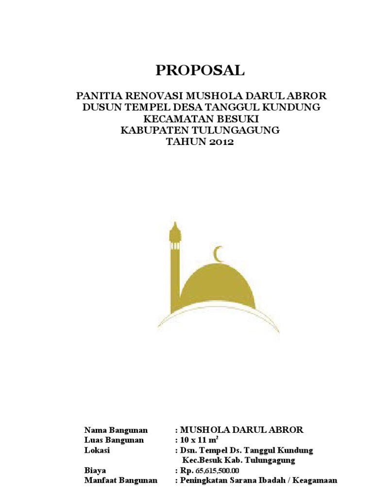 PROPOSAL RENOVASI MUSHOLA DARUL ABROR