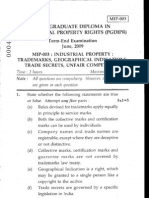 (M-rP-oosl: Post Graduate Diploma Iil. - " Intellectuai, Property Rights (Pgdipit)