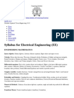 Syllabus For Electrical Engineering (EE) - GATE 2013