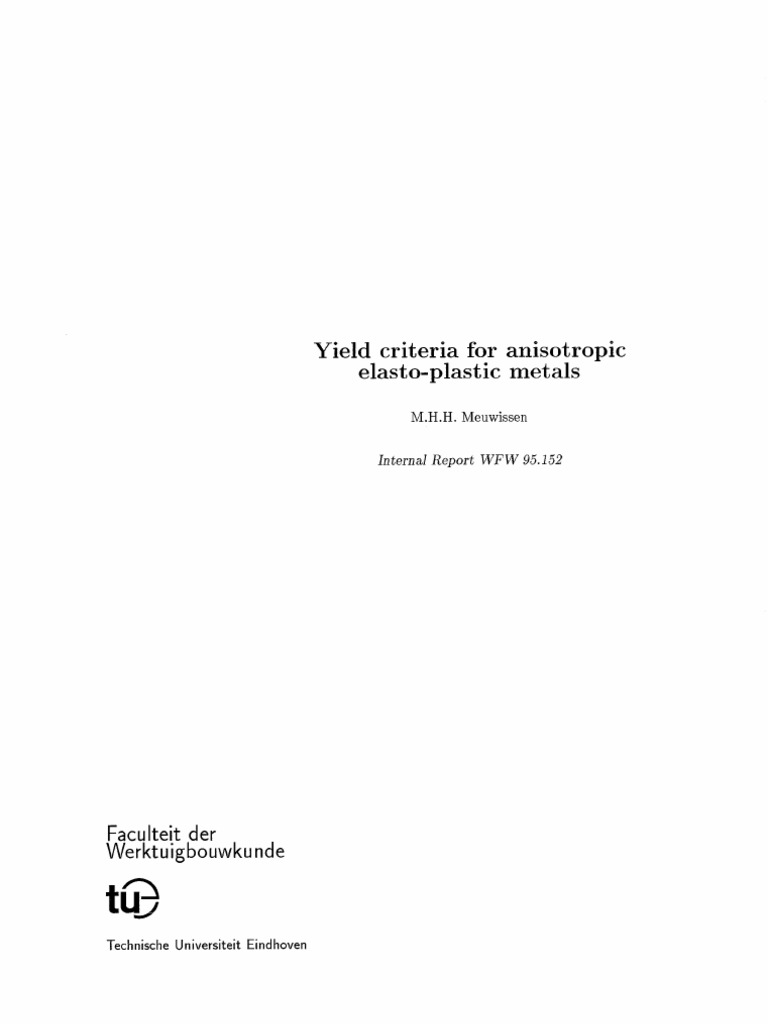 Anisotropic Yield Criteria for Metals | PDF | Yield (Engineering ...