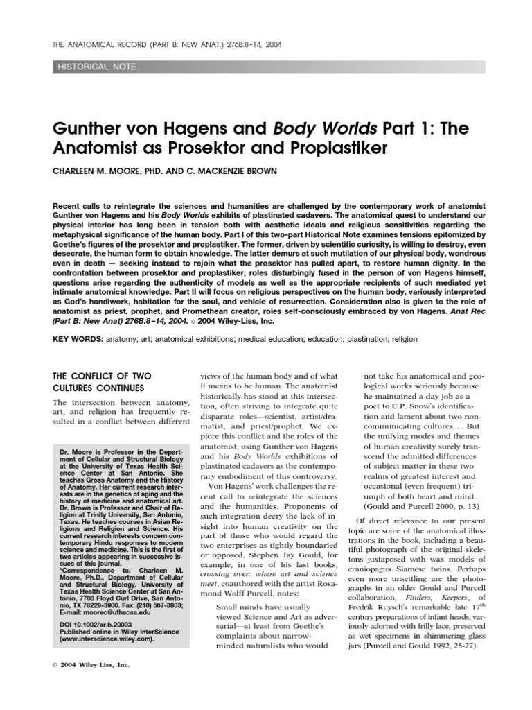 Gunter Von Hagens 1 PDF Anatomy