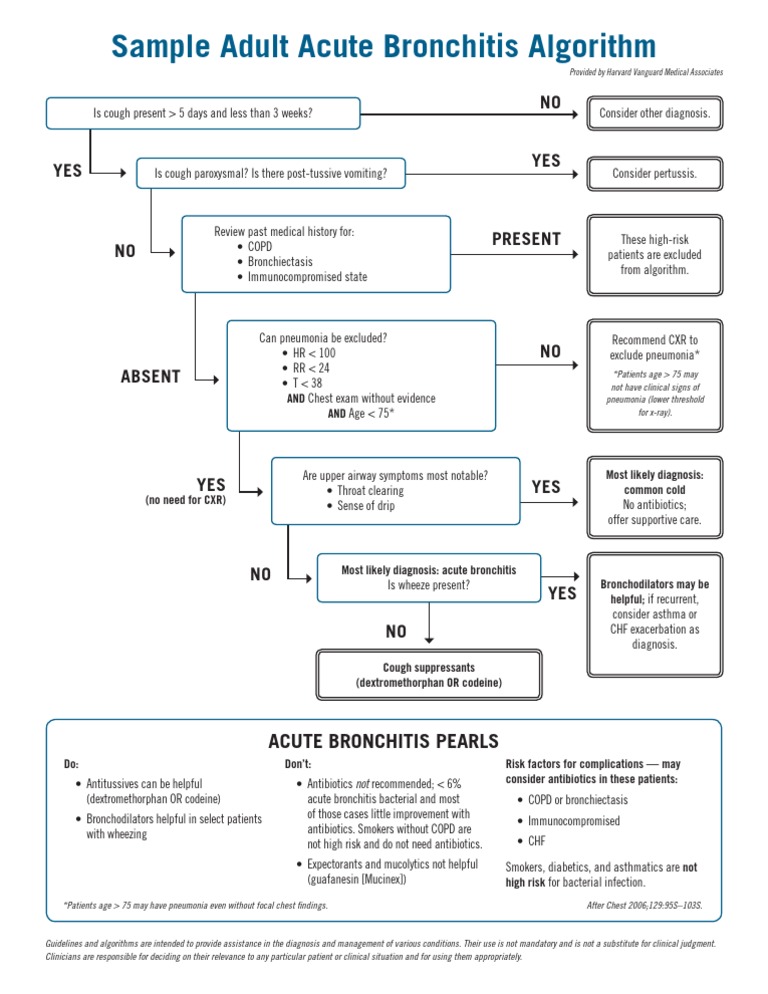 Acute Bronchitis Treatment Algorithm | PDF