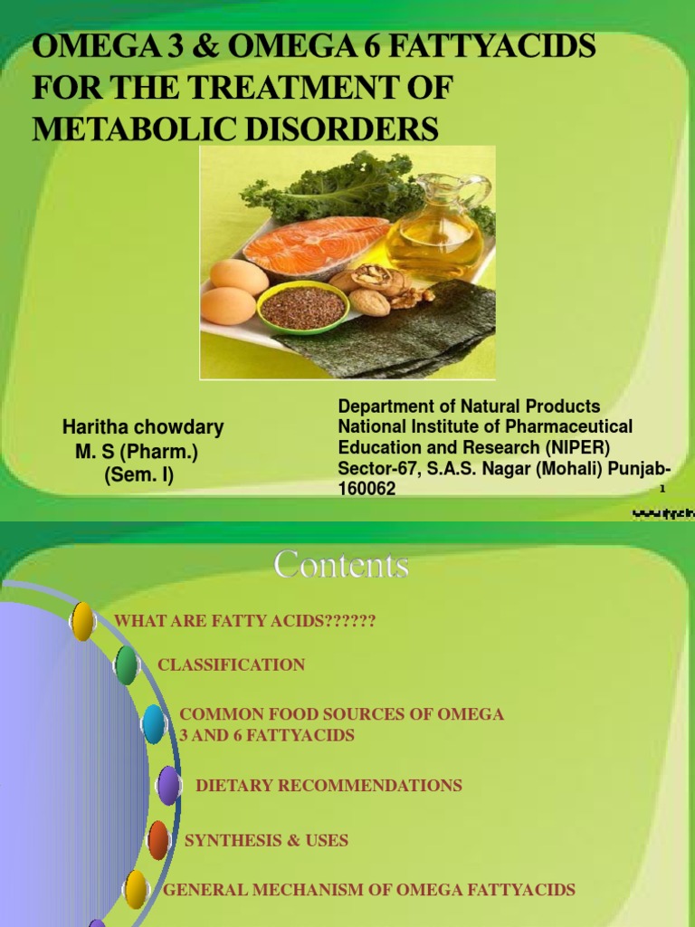 Omega 3 & 6 Fatty Acids for Metabolic Health | PDF | Omega 3 Fatty Acid ...