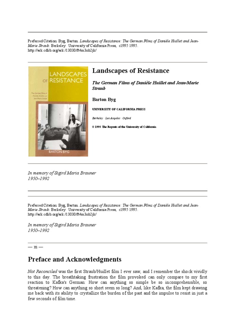 Barton Byg Landscapes Of Resistance The German Films Of - 