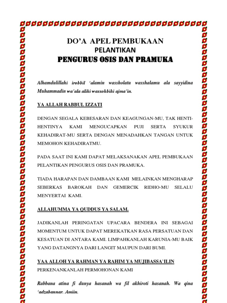 Teks Doa Upacara Pramuka Kumpulan Doa