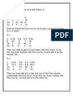 Gaussian Elimination of A 4x5 Matrix A