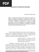 INDICAÇÃO DE TRANSFUSÃO SANGUINEA