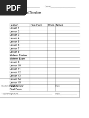 Personal Goal Timeline