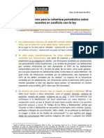 Recomendaciones para La Cobertura Periodística Sobre Adolescentes en Conflicto Con La Ley