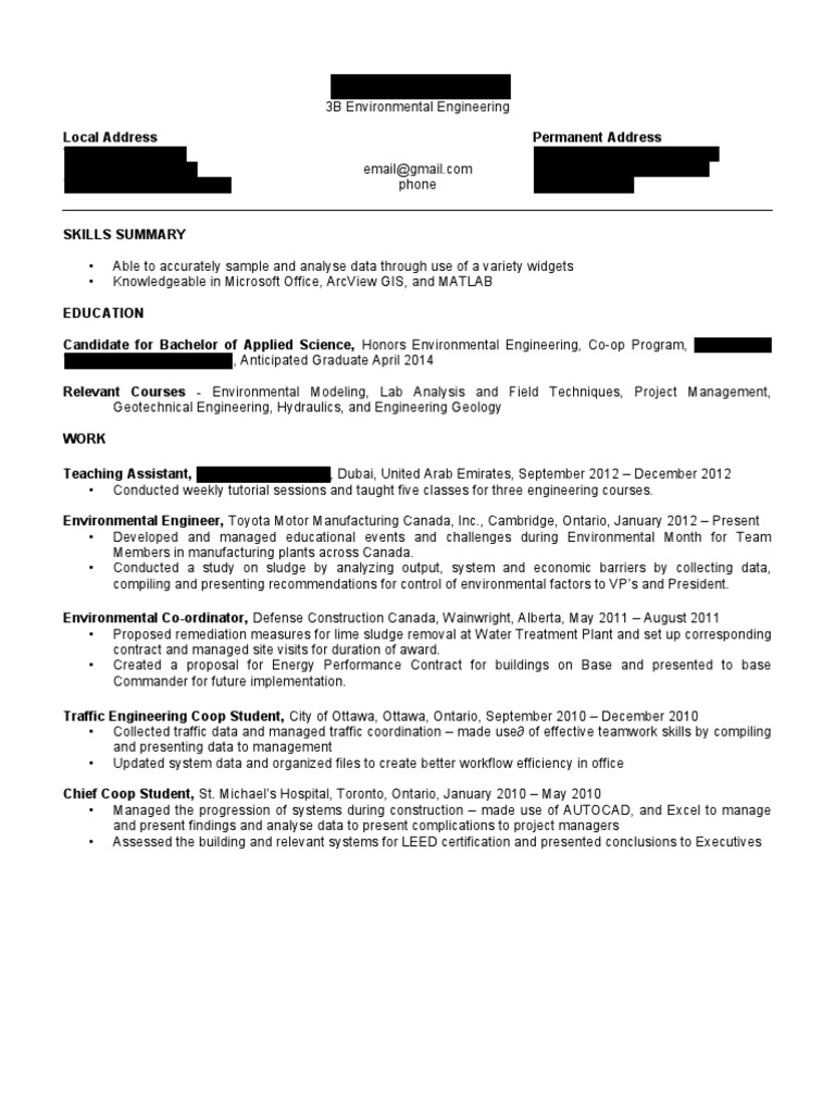 Environmental Engineering Profile | PDF | Ontario | Engineering