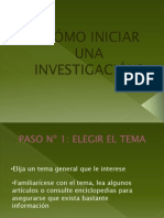 Como Iniciar Una Investigacion