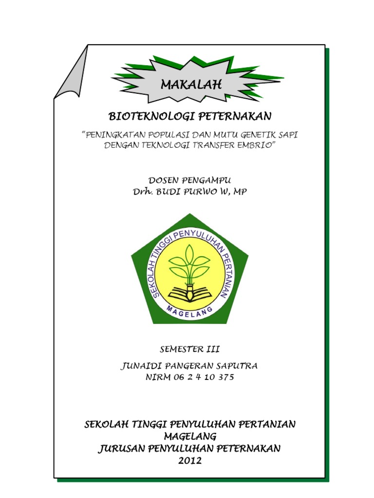 Makalah Bioteknologi Peternakan Junaidi P Saputra