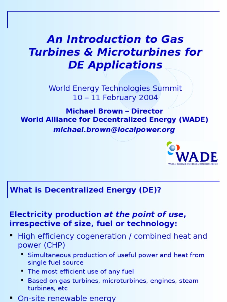 Gas Turbines & Microturbines in DE Applications | PDF | Technology ...