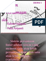 Rahmi Hidayati Dan Yulia Ariyanti (Sistem Persamaan)