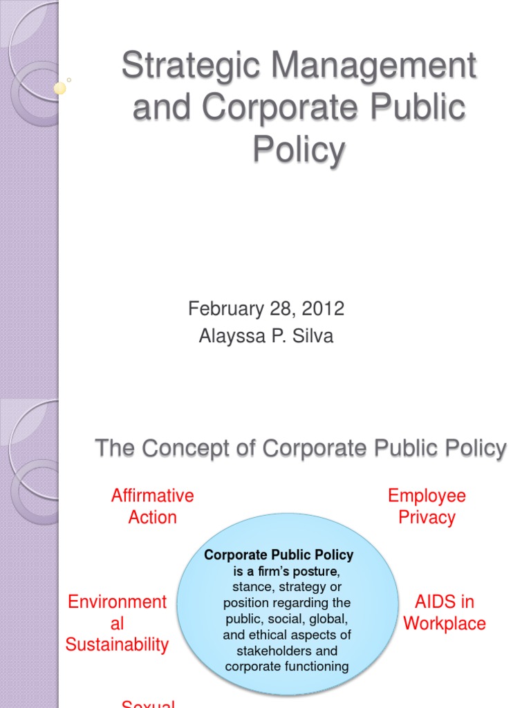 Strategic Management and Corporate Public Policy | PDF | Strategic ...