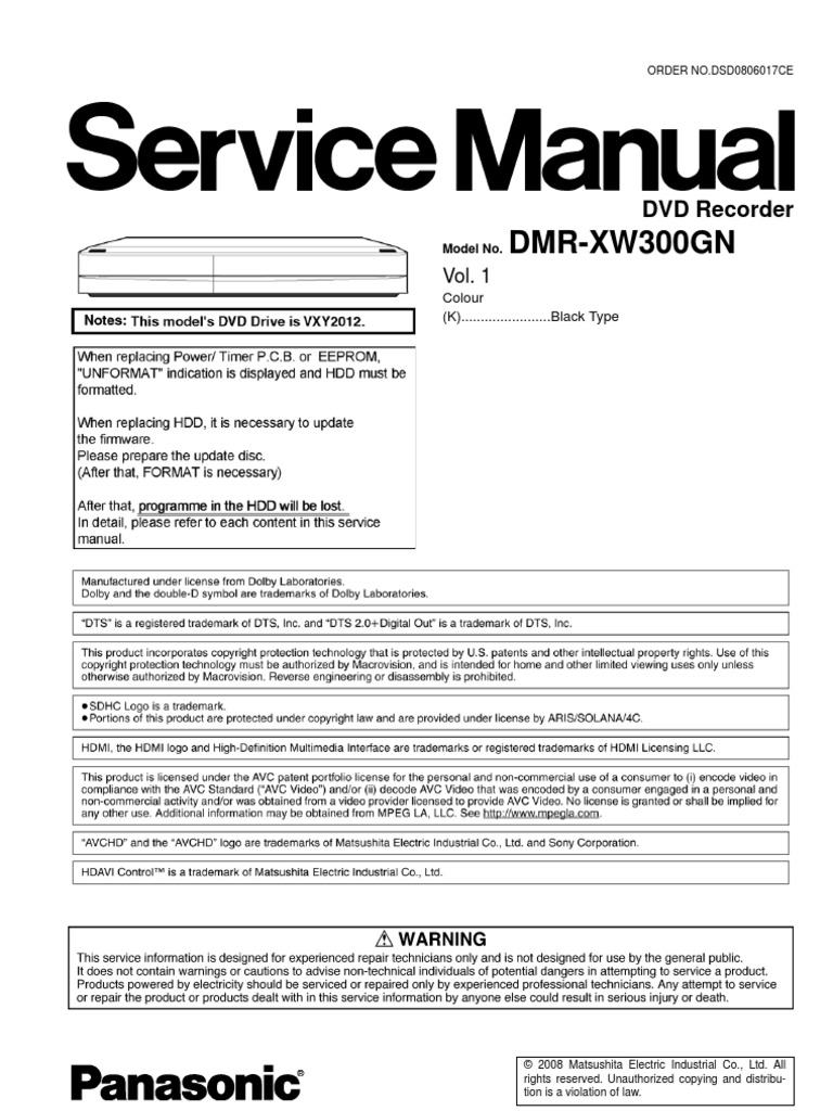 Panasonic DVD Recorder | PDF | Electrostatic Discharge | Solder