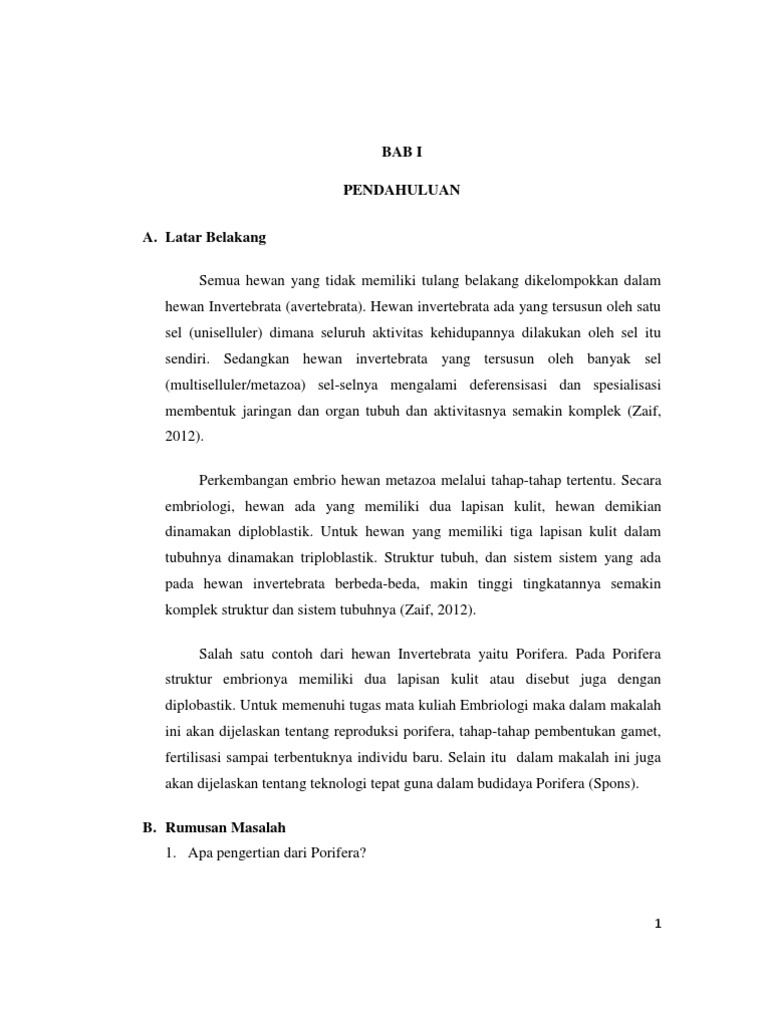Makalah Porifera