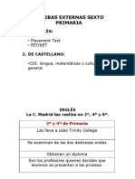 Pruebas Externas Inglés 6º de Primaria