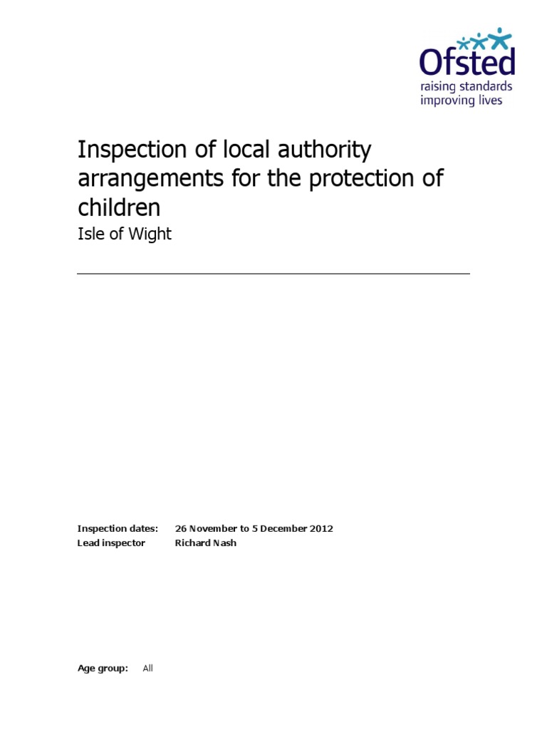 Ofsted protection of children report Child Protection Audit