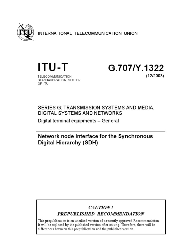 G 707 | PDF | Computer Network | Telecommunications Standards