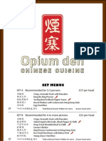 Opium Cafe Menu