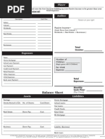 Cashflow Sheet